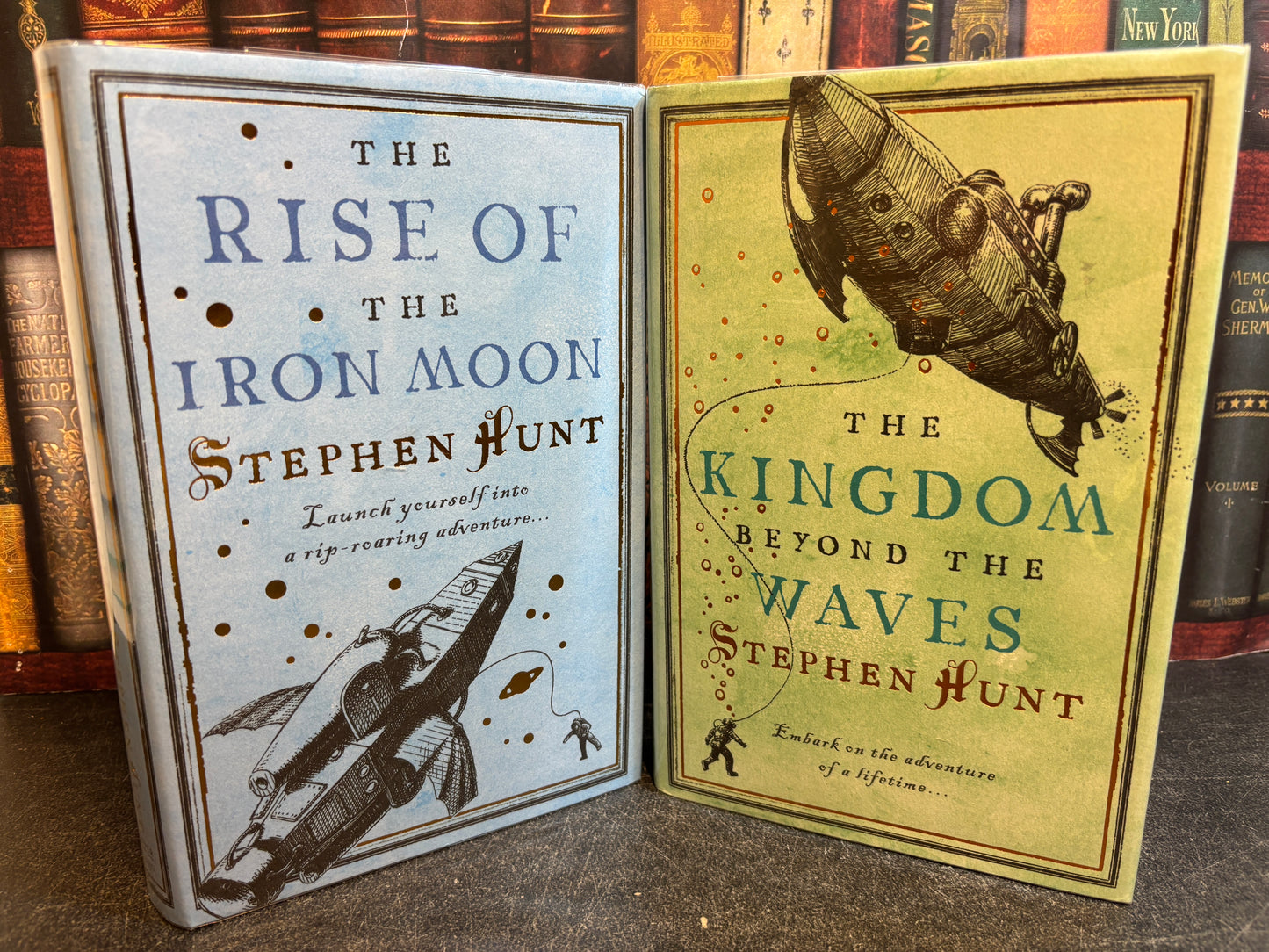 Kingdom Beyond the Waves & Rise of the Iron Moon by Stephen Hunt both SIGNED 1st Editions