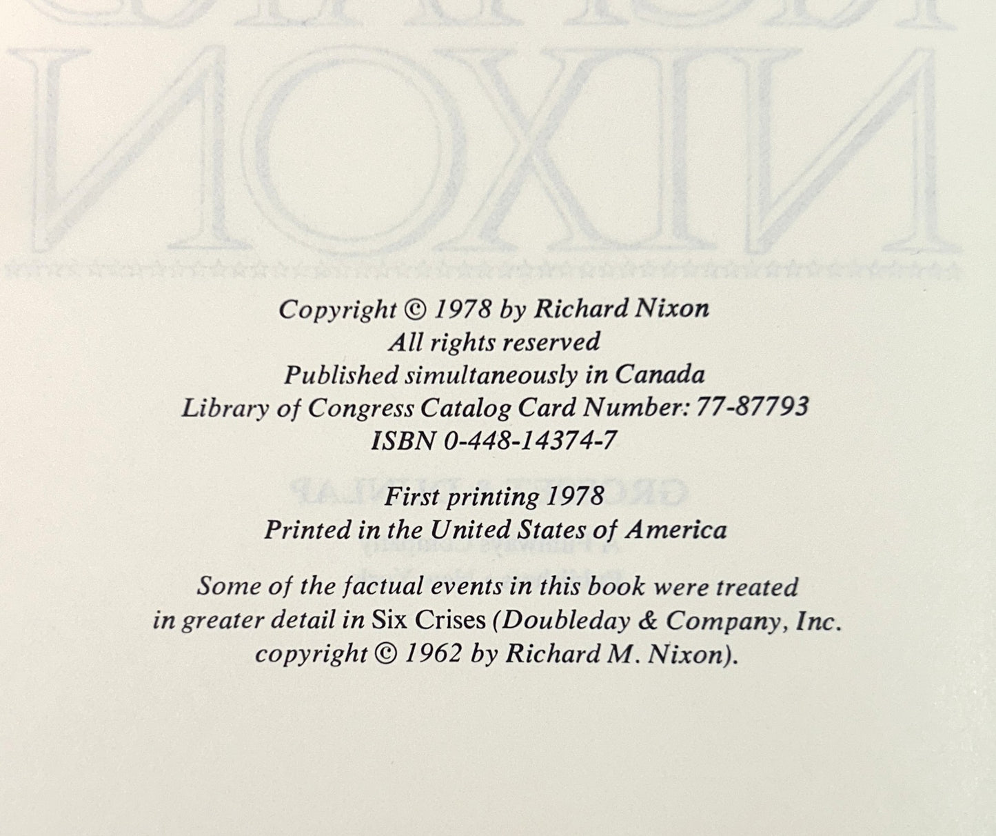 The Memoirs of Richard Nixon 1978 SIGNED