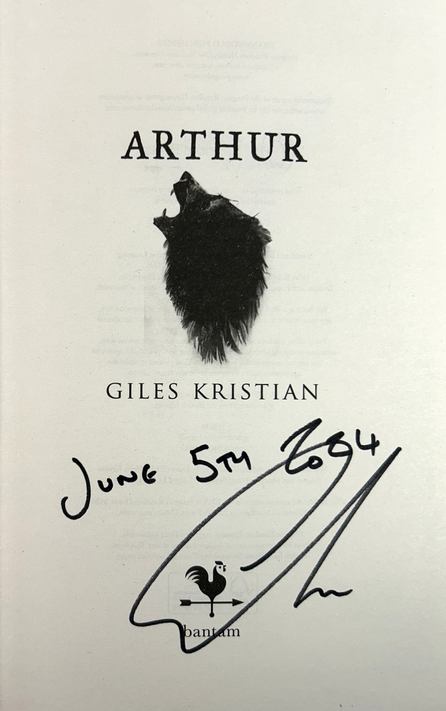 Arthur by Giles Kristian 2024 SIGNED 1st Edition