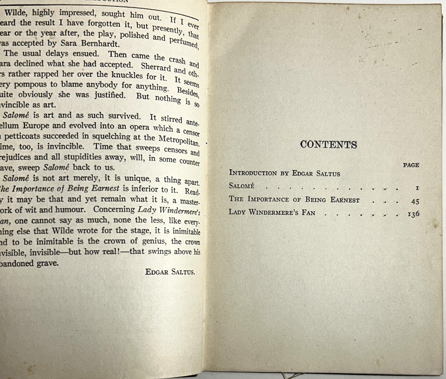 The Modern Library of the World's Best Books: Salome, The Importance of Being Ernest, & Lady Windermere's Fan by Oscar Wilde 1919