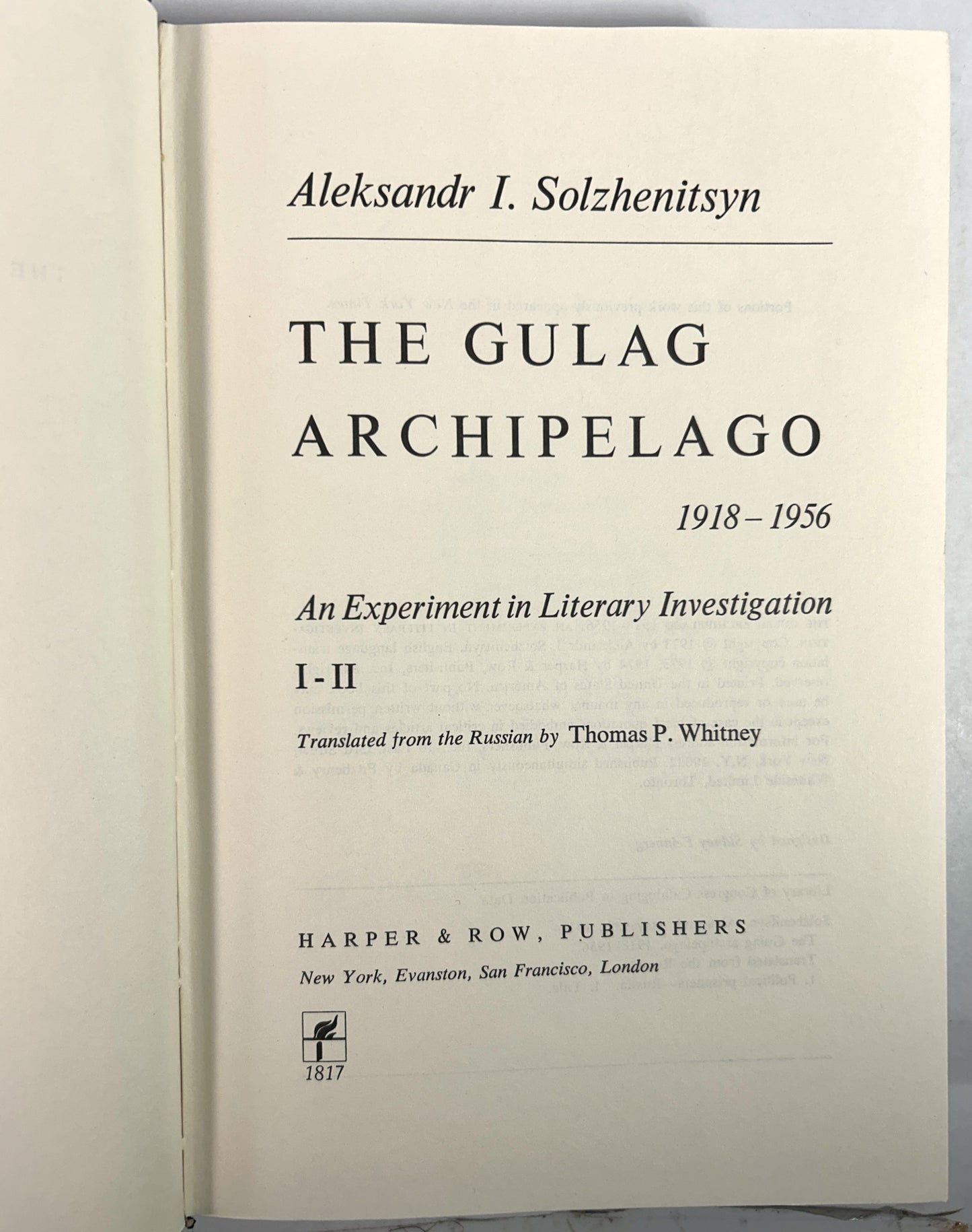 Set of 2 The Gulag Archipelago by Aleksandr Solzhenitsyn 1974-1975