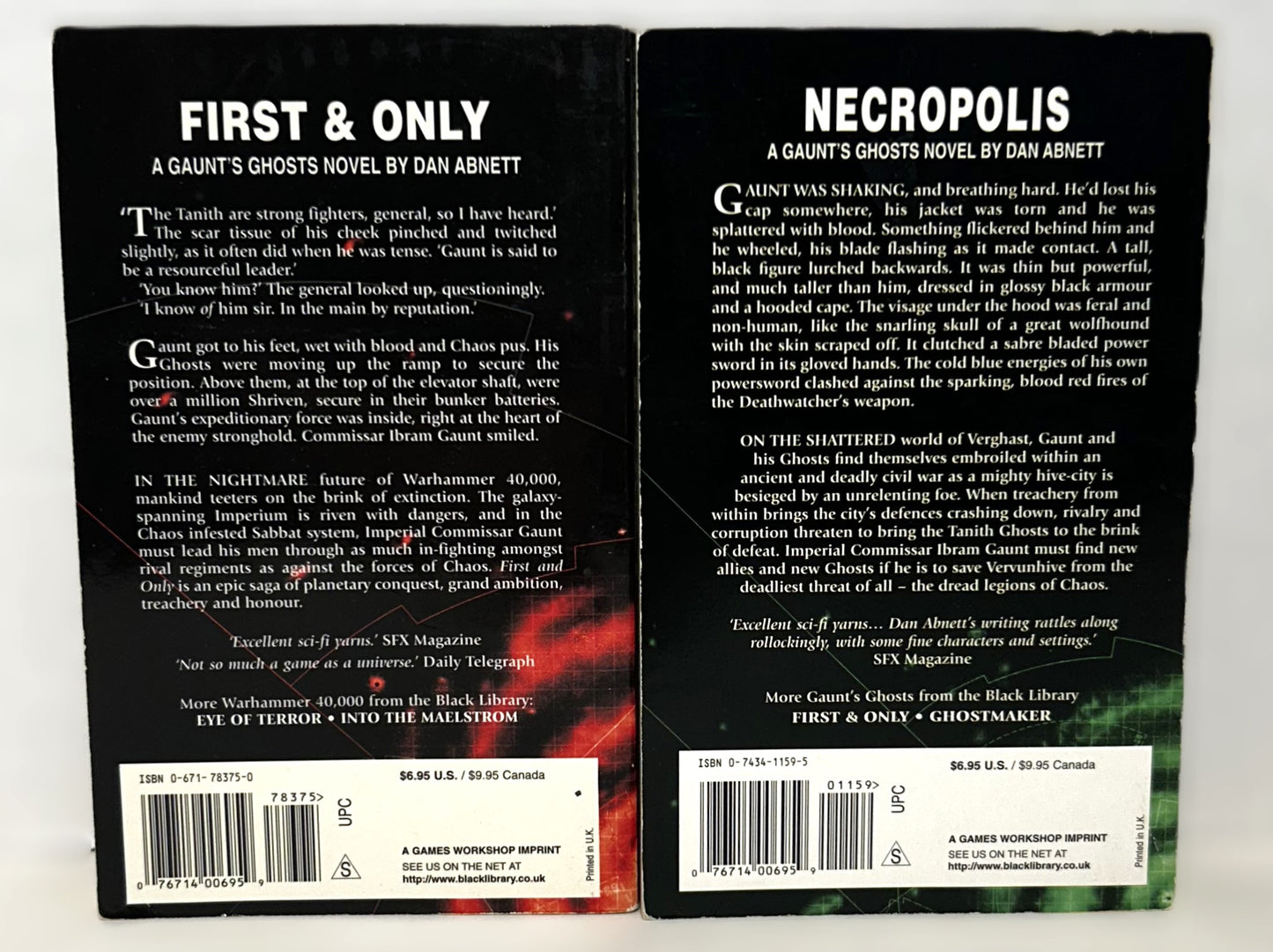 Warhammer 40,000: Necropolis and First & Only by Dan Abnett 2000 1st US Editions