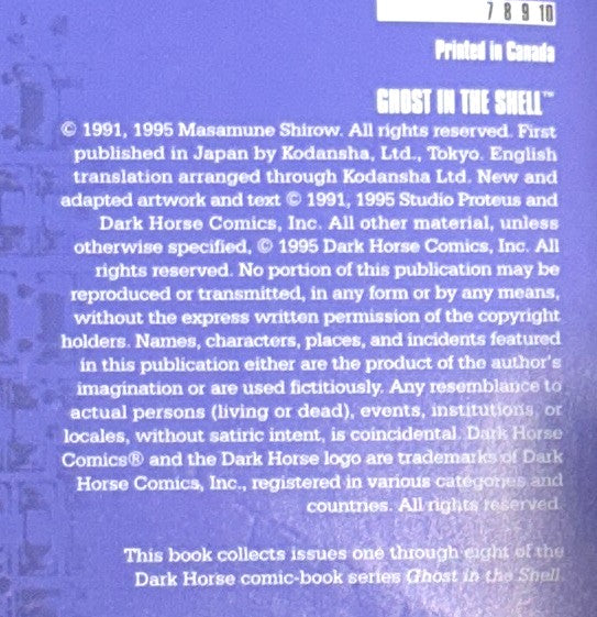 Ghost in the Shell by Masamune Shirow 1995