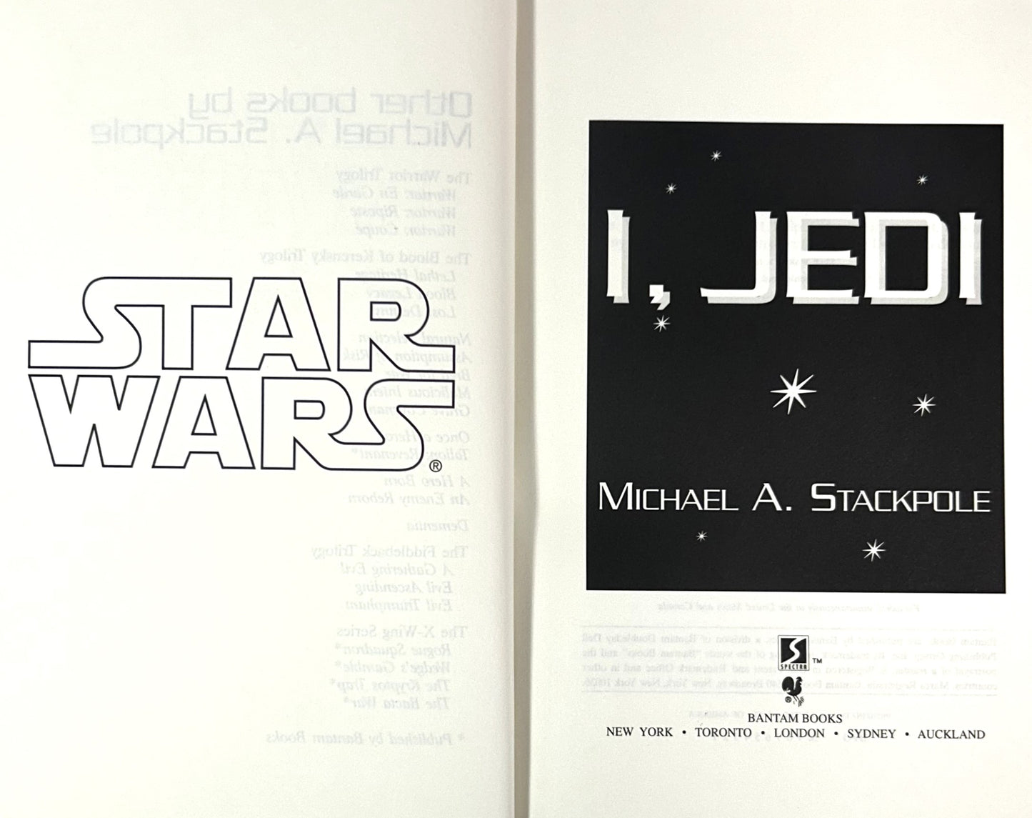 Star Wars: I, Jedi by Michael Stackpole 1998 1st Printing