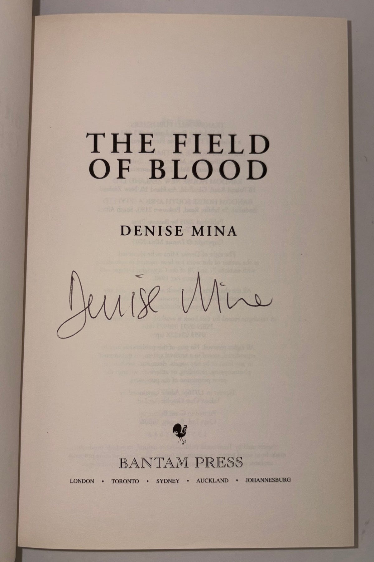 SIGNED title page