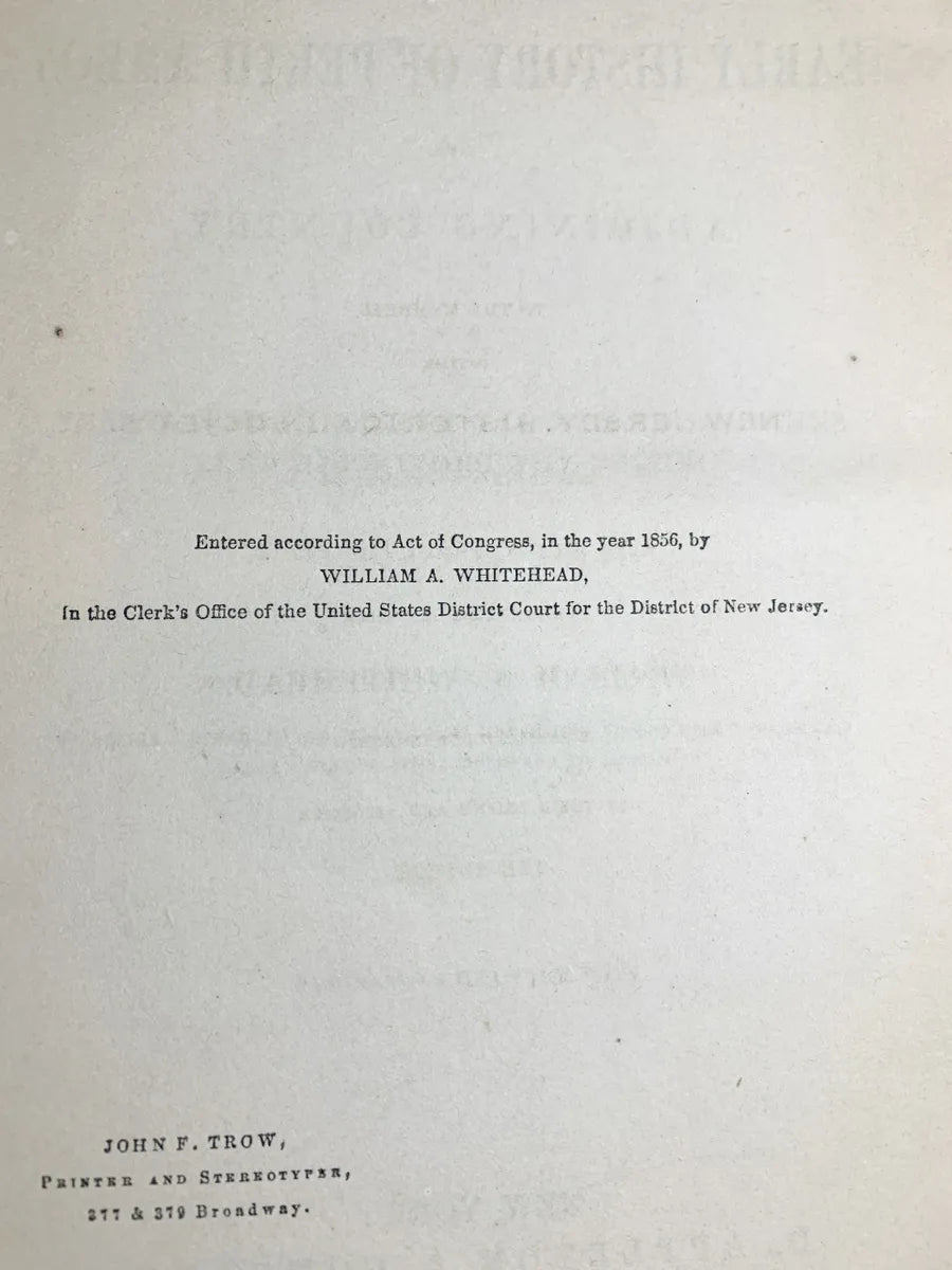 Contributions to the Early History of Perth Amboy and Adjoining Counties by William Whitehead 1895 Antique