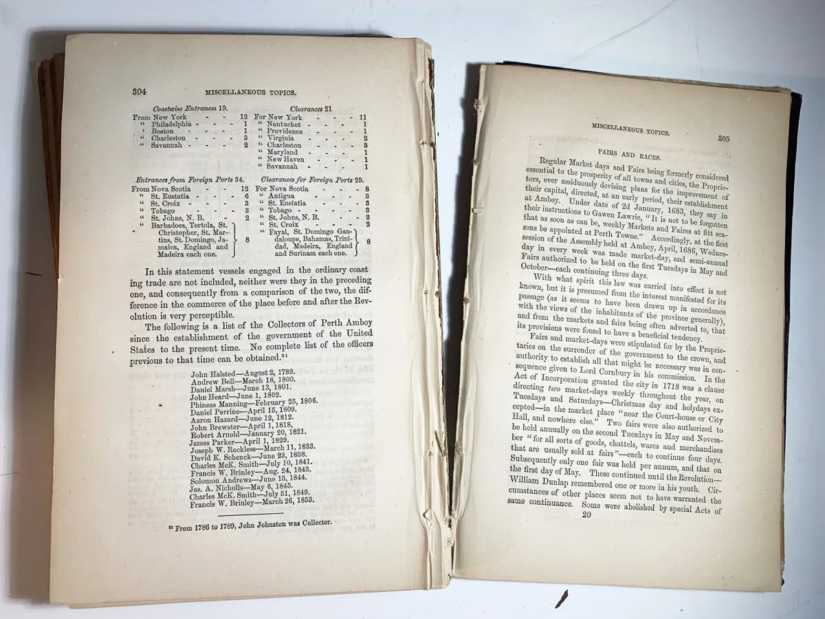 Contributions to the Early History of Perth Amboy and Adjoining Counties by William Whitehead 1895 Antique