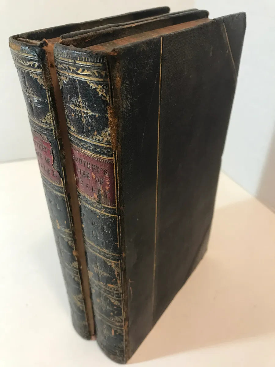 The Life of Wesley by Robert Southey 2 Vol Set Published 1820 ANTIQUE Hardcovers